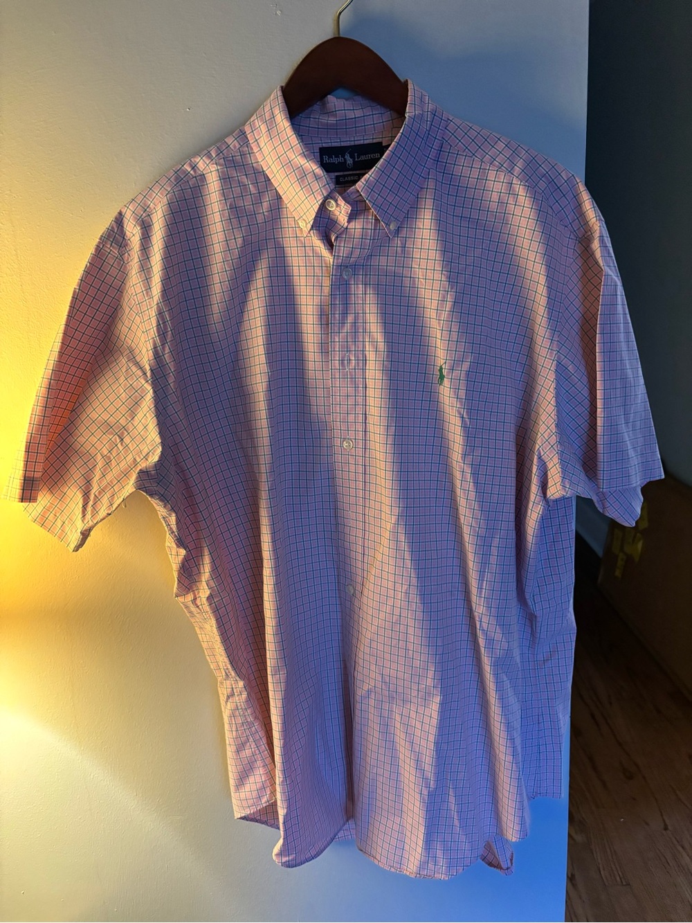 Ralph Lauren Short-Sleeve Pink Check Button-Down Shirt